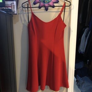 Red mini dress